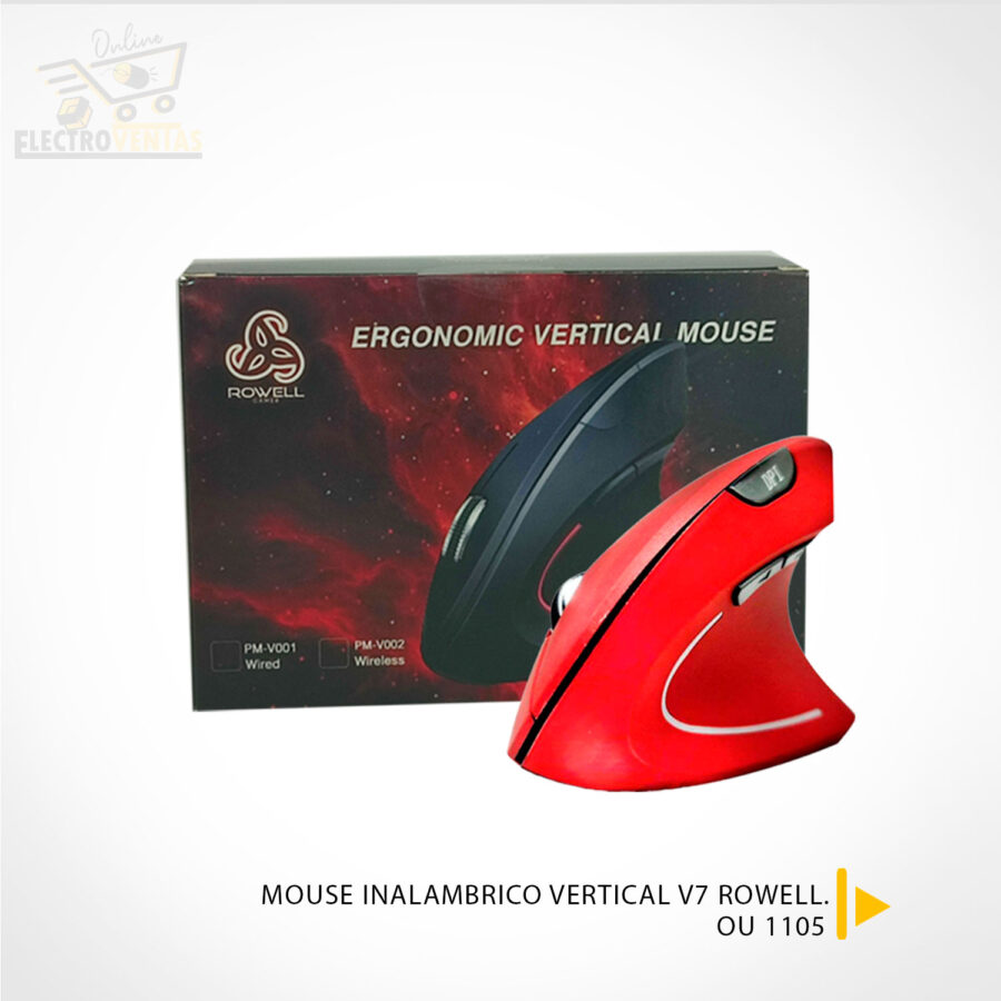 "OU1105" MOUSE INALAMBRICO VERTICAL V7 ROWELL.