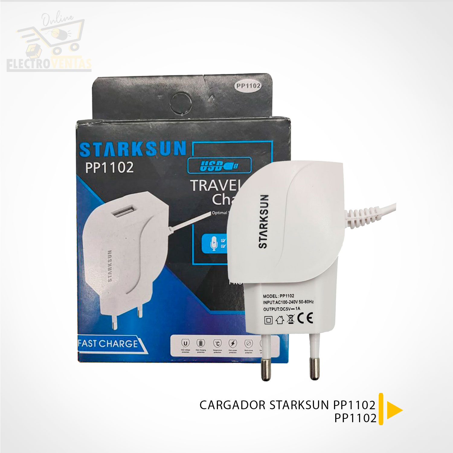 ✓ Cargador carga rapida movil APOKIN PC802L USB-A 2.4 A Cable Lightning.  Comprar ahora