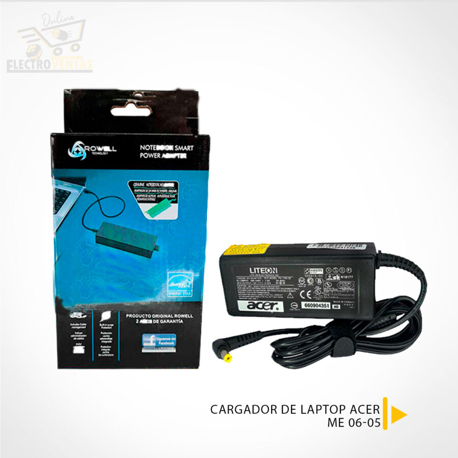 "ME06-05" CARGADOR DE LAPTOP ACER 19V3.42A