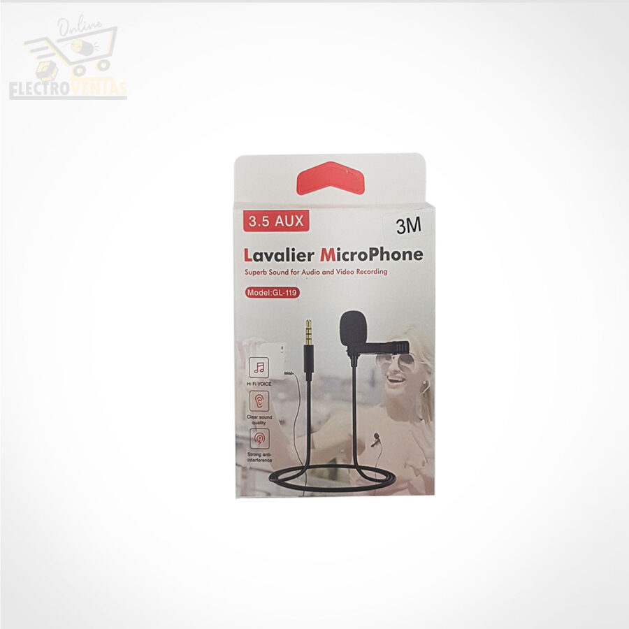 "SU210612" MICROFONO PARA CELULAR CABLE LARGO LAVALIER MICROPHONE. - Imagen 5