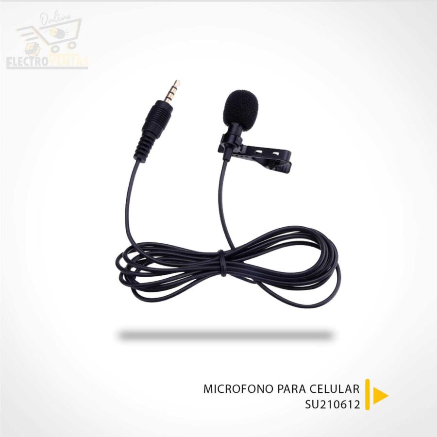 "SU210612" MICROFONO PARA CELULAR CABLE LARGO LAVALIER MICROPHONE. - Imagen 2