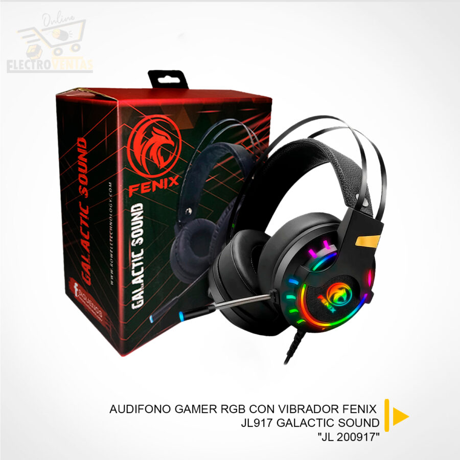 (OFERTA) "JL200917" AUDIFONO GAMER RGB CON VIBRADOR FENIX JL917 GALACTIC SOUND
