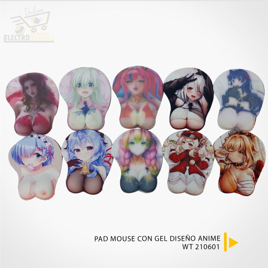 "WT210601" PAD MOUSE CON GEL DISEÑO ANIME (OFERTA)
