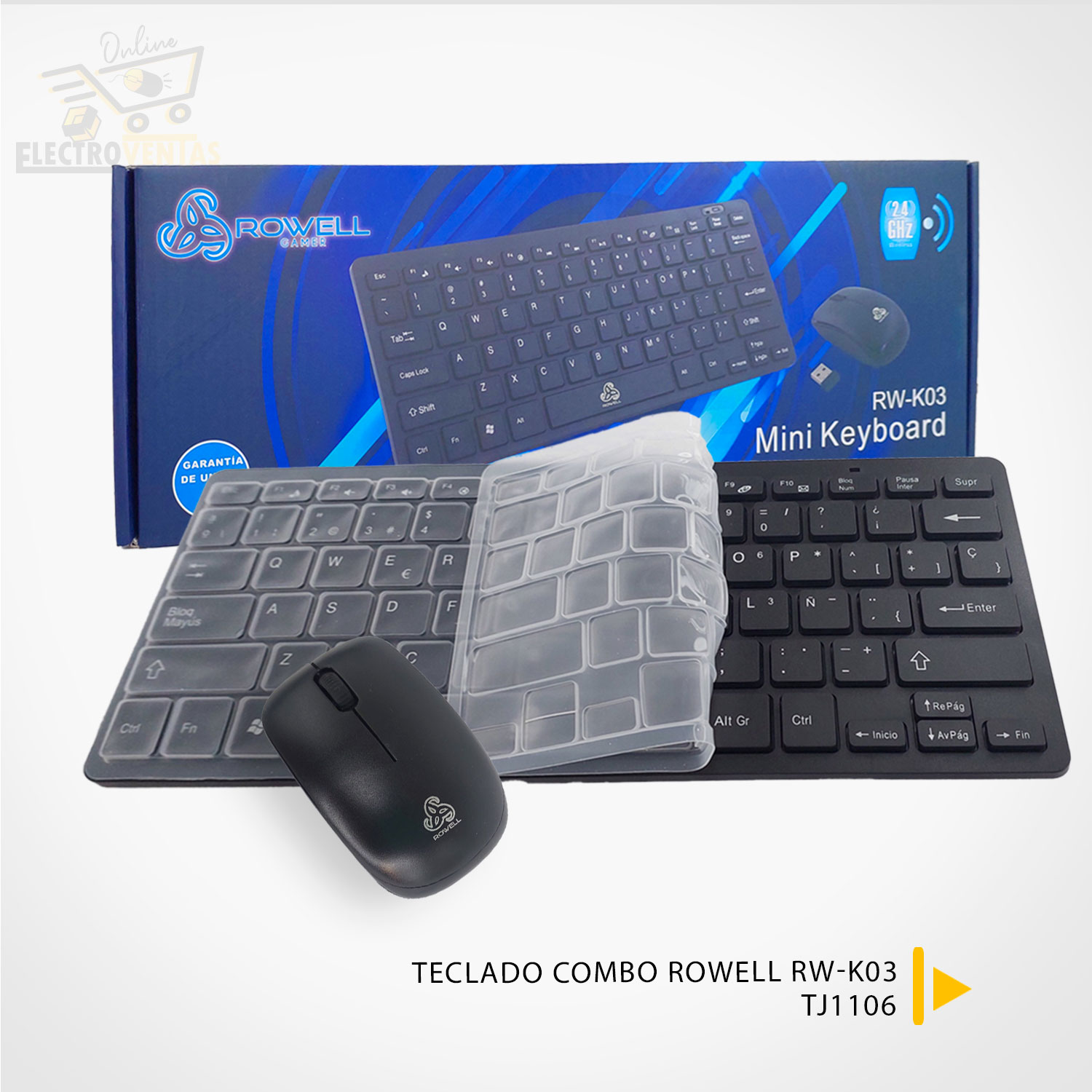 (OFERTA) "TJ1106" TECLADO COMBO C/PROTECTOR ROWELL RW-K03