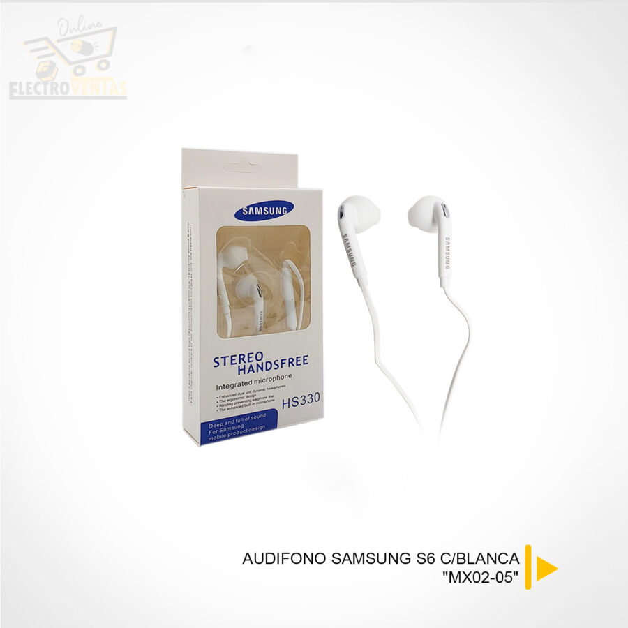 "MX02-05"AUDIFONO SAMSUNG S6 C/BLANCA