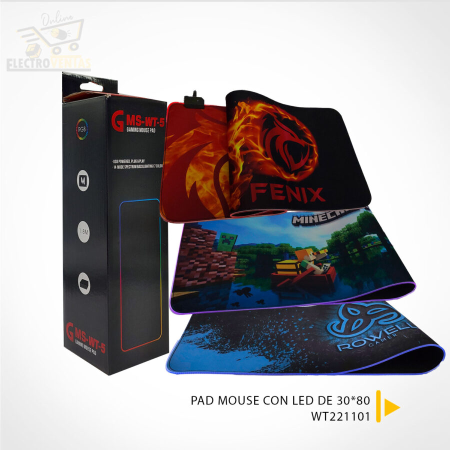 (OFERTA) "WT221101" PAD MOUSE CON LED DE 30*80