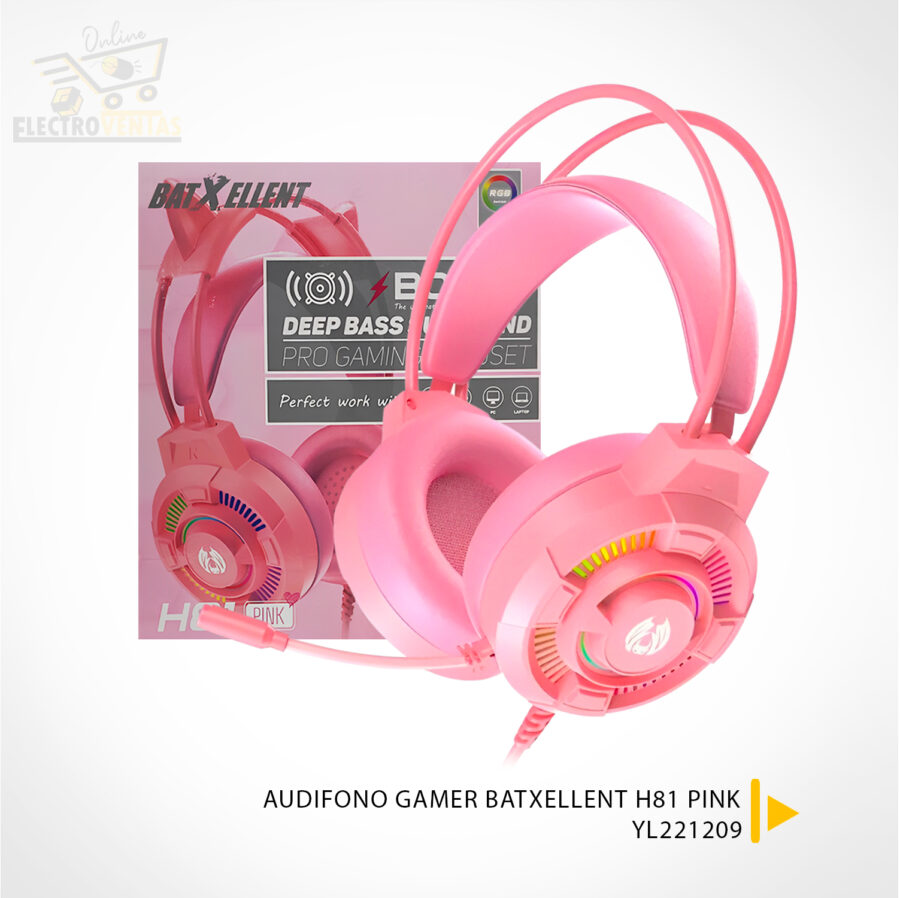 "YL221209" AUDIFONO GAMER BATXELLENT H81 PINK