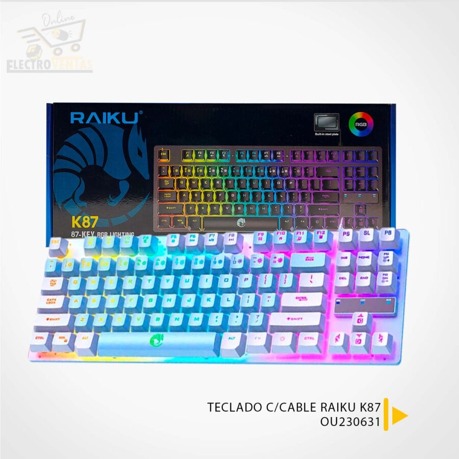 (OFERTA)"OU230631" TECLADO C/CABLE RAIKU K87