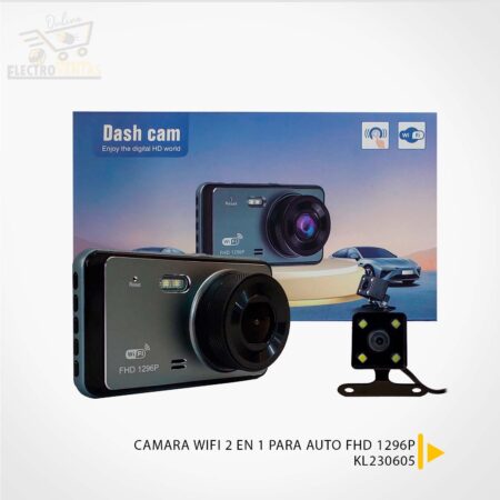 "KL230605" CAMARA WIFI 2 EN 1 PARA AUTO FHD 1296P