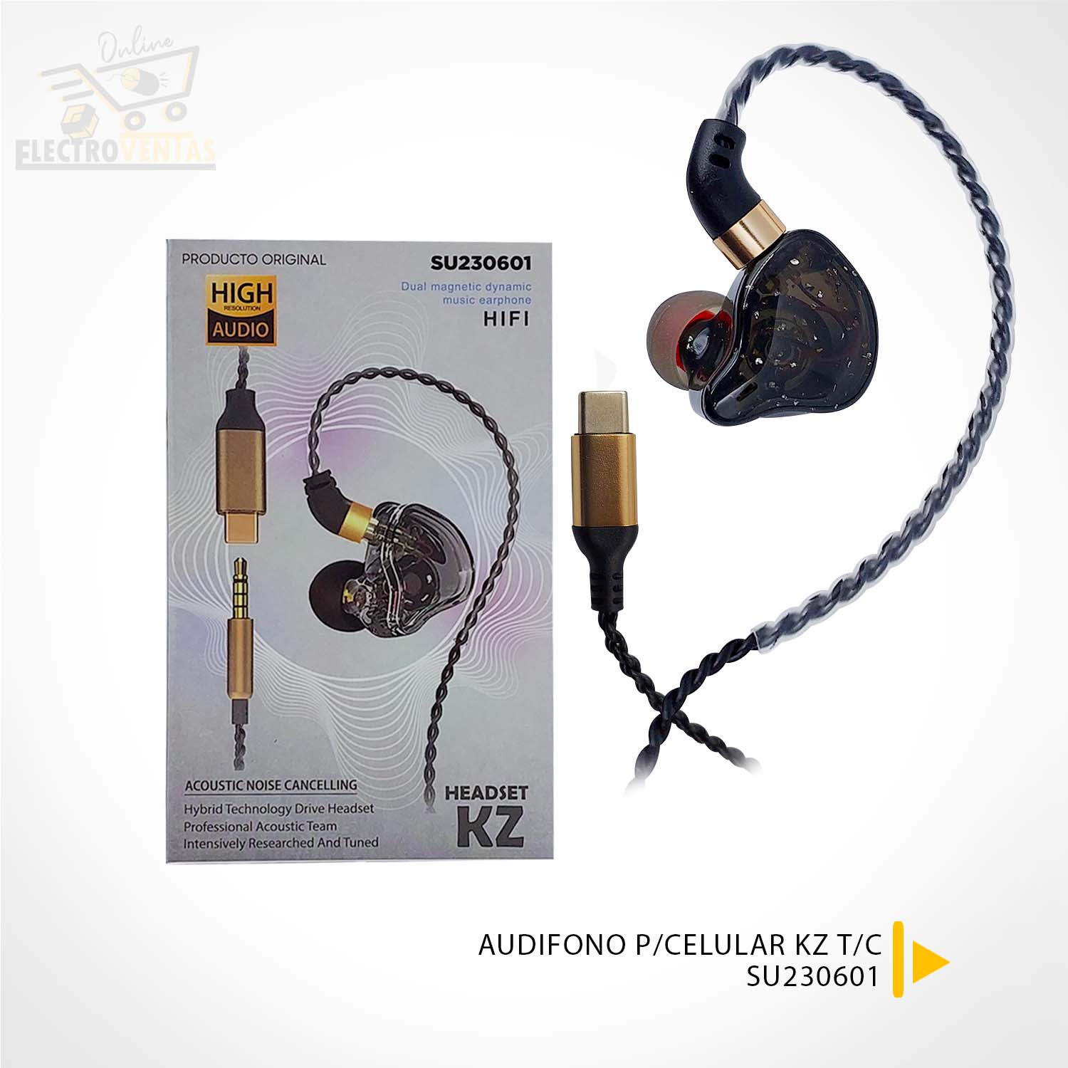 (OFERTA) "SU230601" AUDIFONO P/CELULAR KZ T/C