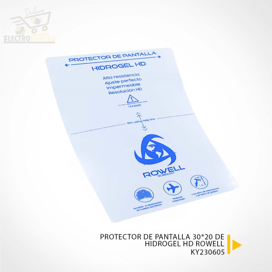 (OFERTA) "KY230605" PROTECTOR DE PANTALLA 30*20 DE HIDROGEL HD ROWELL