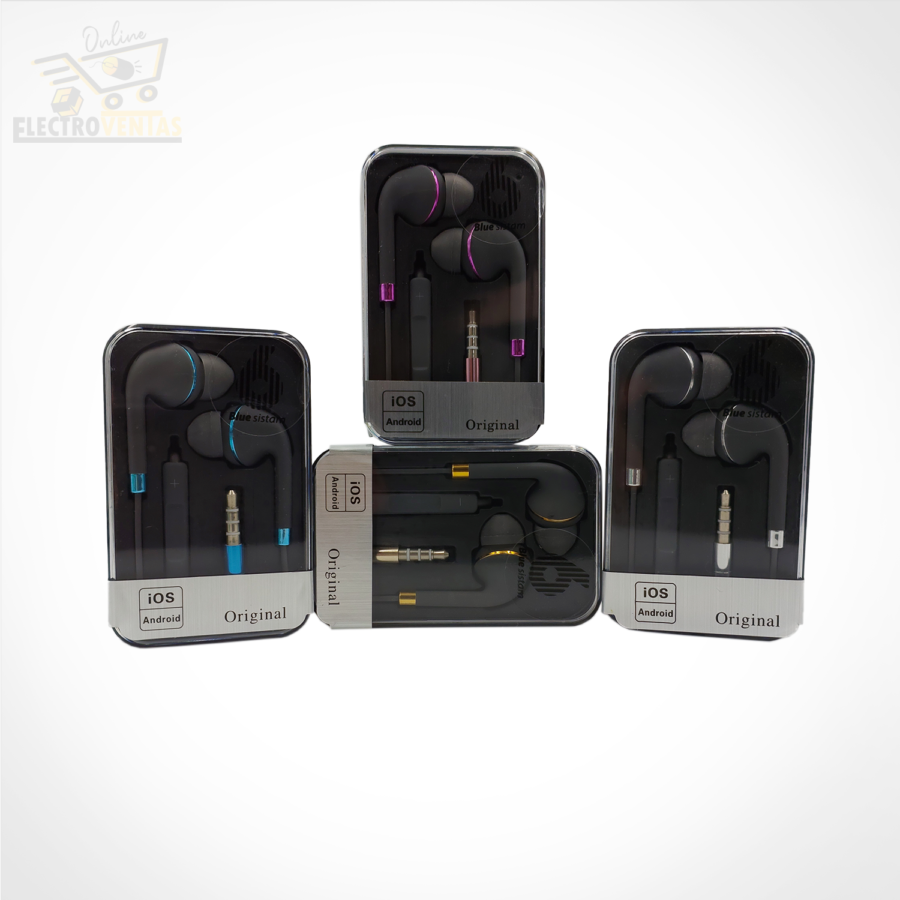 "HN230608" AUDIFONO CHUPON ENGOMADO P/CELULAR BLUE SISTAM - Imagen 2