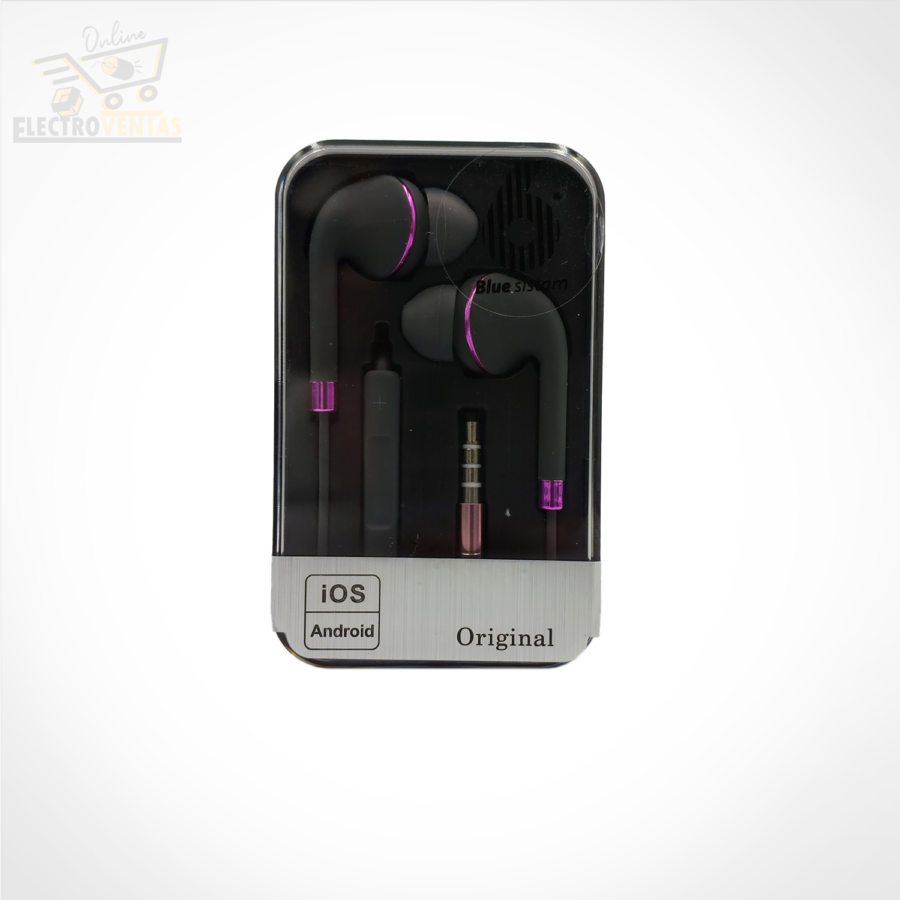 "HN230608" AUDIFONO CHUPON ENGOMADO P/CELULAR BLUE SISTAM - Imagen 4