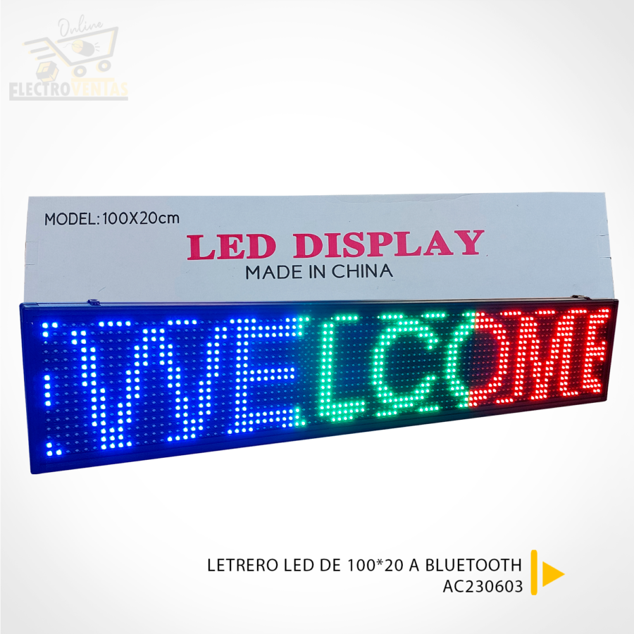 (OFERTA) "AC230603" LETRERO LED DE 100*20 A BLUETOOTH