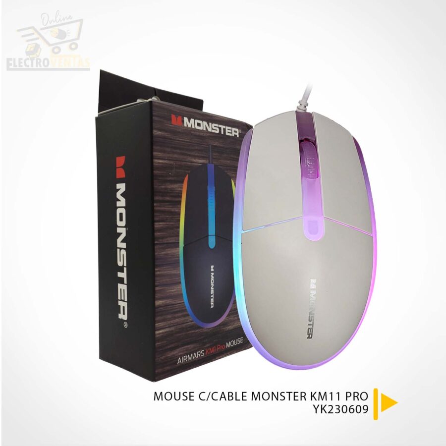 (OFERTA) "YK230609" MOUSE C/CABLE MONSTER KM1 PRO