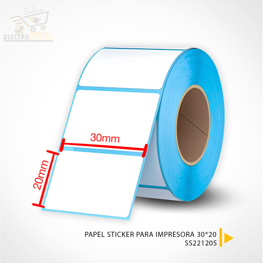 (OFERTA) "SS221205" PAPEL STICKER PARA IMPRESORA 30*20