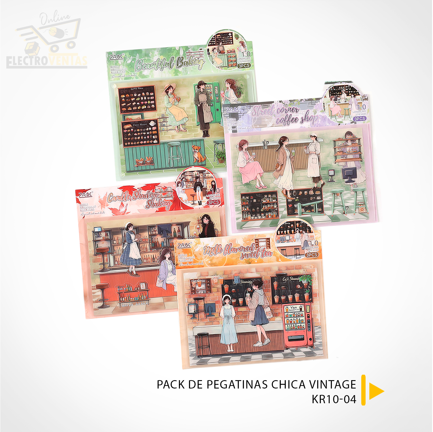 «KR10-04» PACK DE PEGATINAS CHICA VINTAGE (OFERTA)