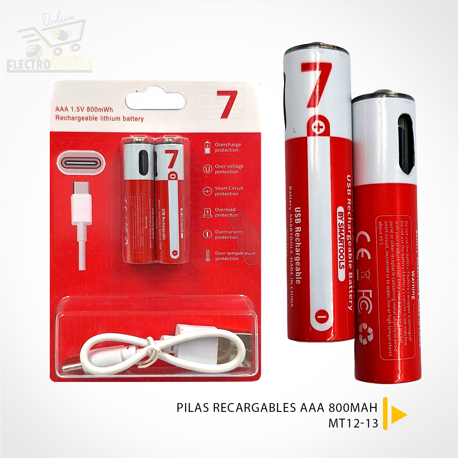 «MT12-13» PILAS RECARGABLES AAA 80MAH (OFERTA)